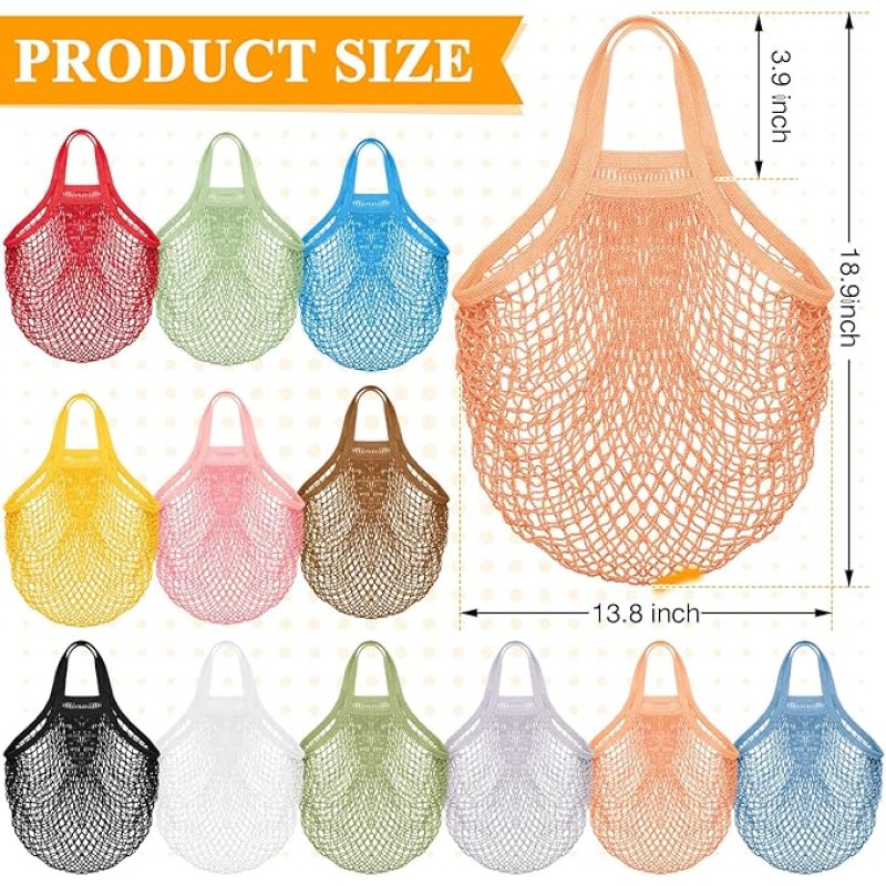 Custom Mesh Bag Factory - Reusable Organic Striped Crochet Market Tote Bag