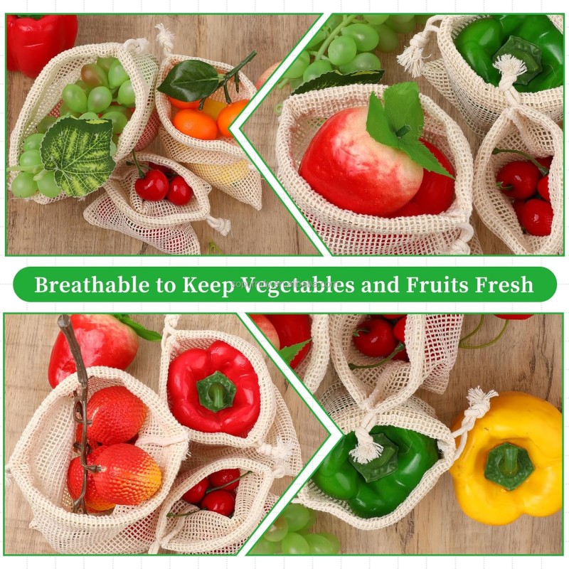 Custom Produce Bag Factory - Washable Mesh Storage Drawstring Shopping Bag