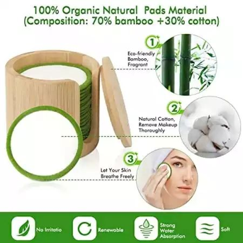 Custom Makeup Remover Pads Factory - Reusable Bamboo Fiber Hypoallergenic Pads