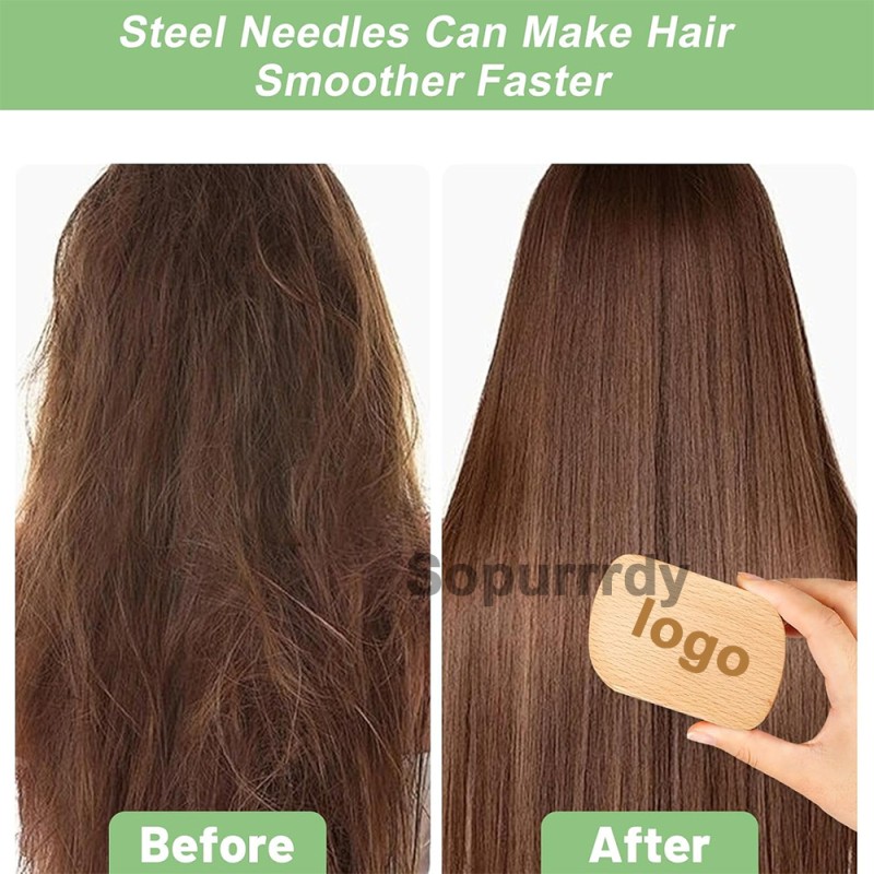 Custom Hair Comb Factory - Wooden Portable Massage Comb Steel Pin Hair Tool