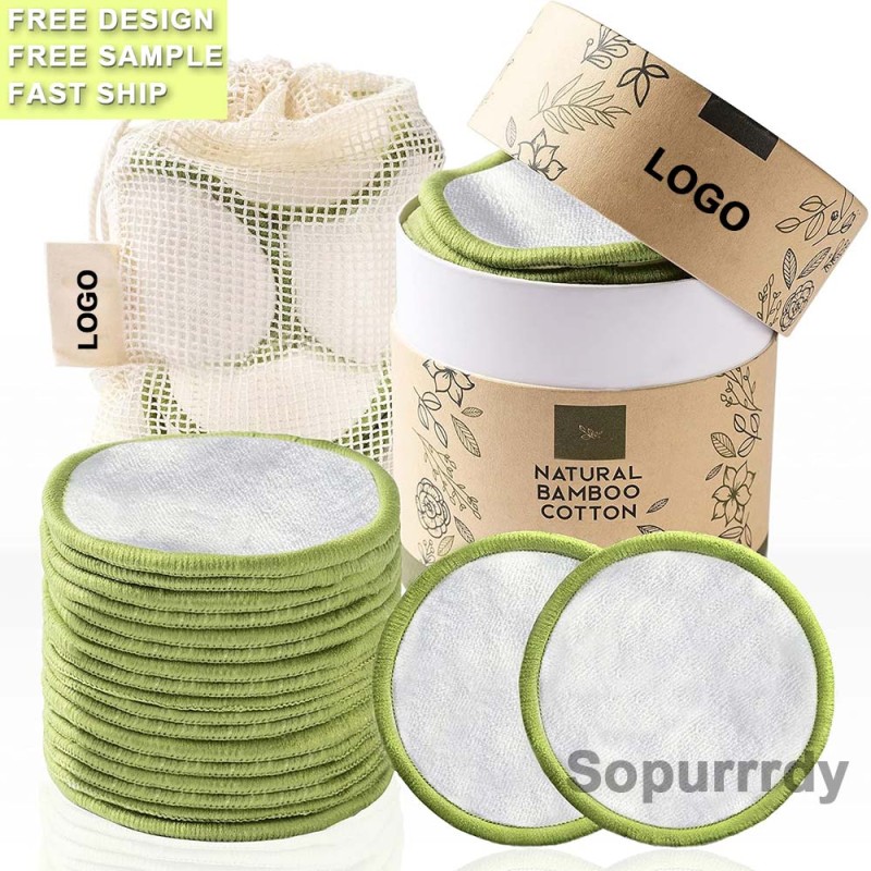Custom Makeup Remover Pads Manufacturer - Reusable Bamboo Cotton Pads with Laundry Bag