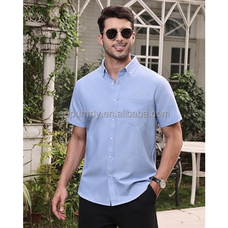 Custom Shirt Manufacturer - Men's Party Gift Sleeve Oxford Button Down Tops
