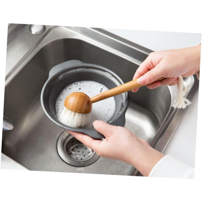 Custom Dish Scrub Brush Manufacturer - Bamboo Handle Stiff Bristles Pan Brush