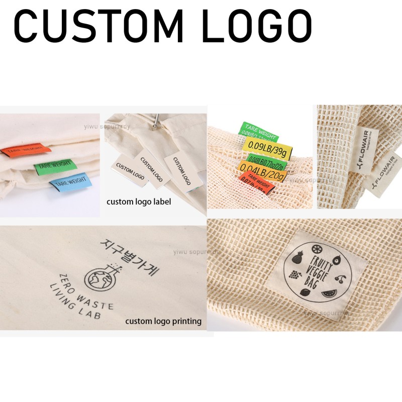 Custom Mesh Bag Manufacturer - Reusable Organic Cotton Drawstring Produce Sack