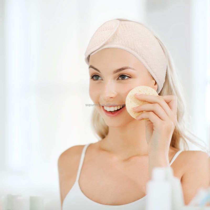 Custom Facial Headband Manufacturer - Adjustable Coral Fleece Makeup Hair Wrap