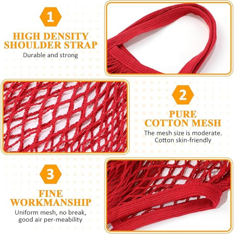 Custom Mesh Bag Factory - Reusable Organic Striped Crochet Market Tote Bag