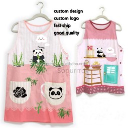 Custom Kids Apron Factory - Personalized Pink Cartoon Kitchen Salon Apron