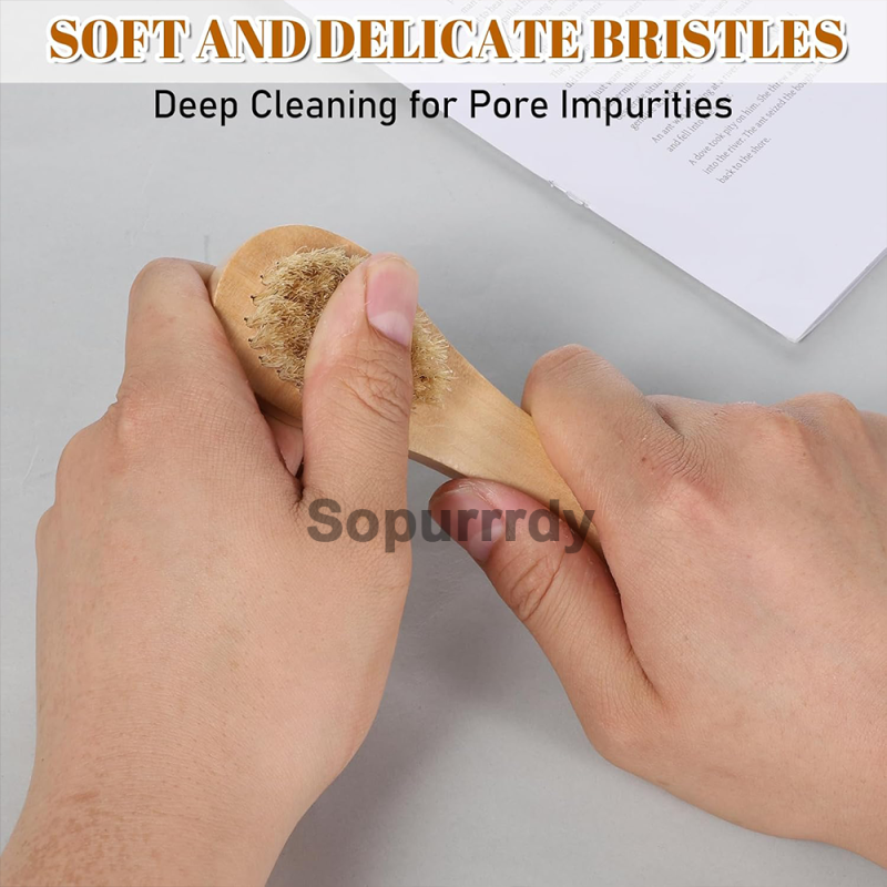 Custom Facial Brush Manufacturer - Natural Bristle Cleansing Pore Exfoliating Brush
