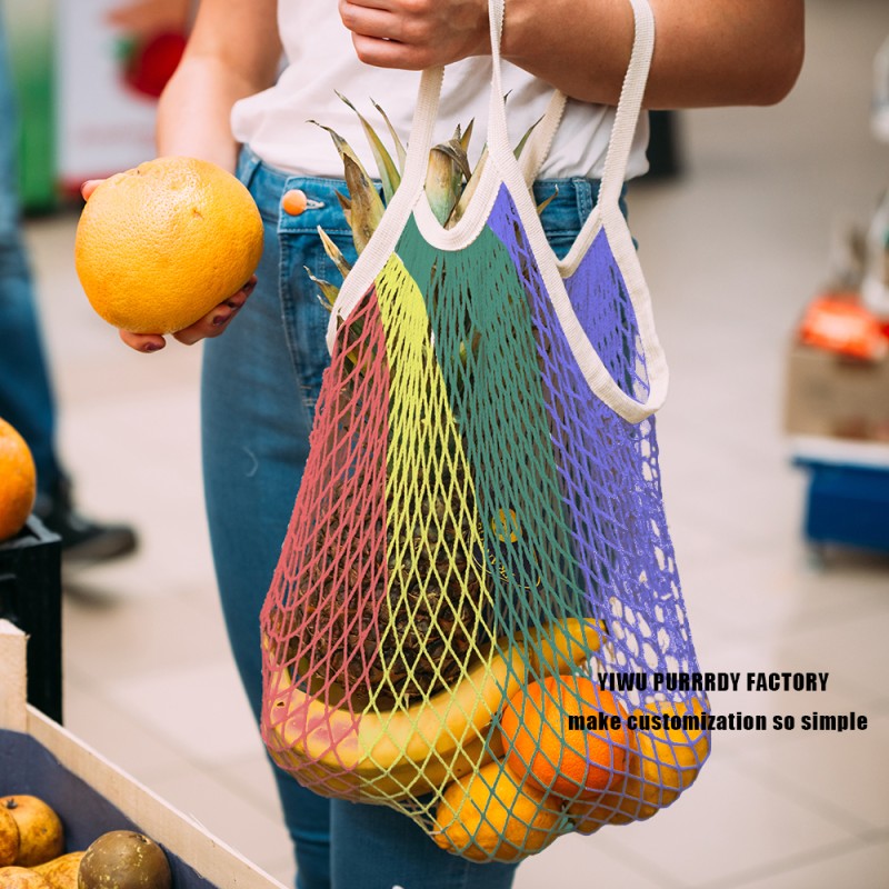 Custom Mesh Handbag Manufacturer - Organic Portable Reusable Grocery Shopping Bag