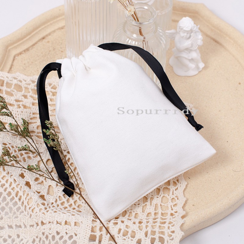 Custom Drawstring Pouch Manufacturer - Wedding Cotton Linen Jewelry Gift Bag