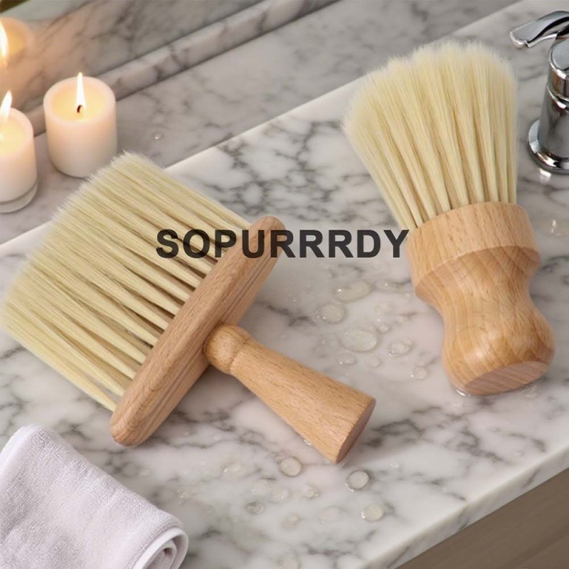 Custom Neck Duster Factory - Salon Hair Cutting Nylon Bristles Beech Wood Brush