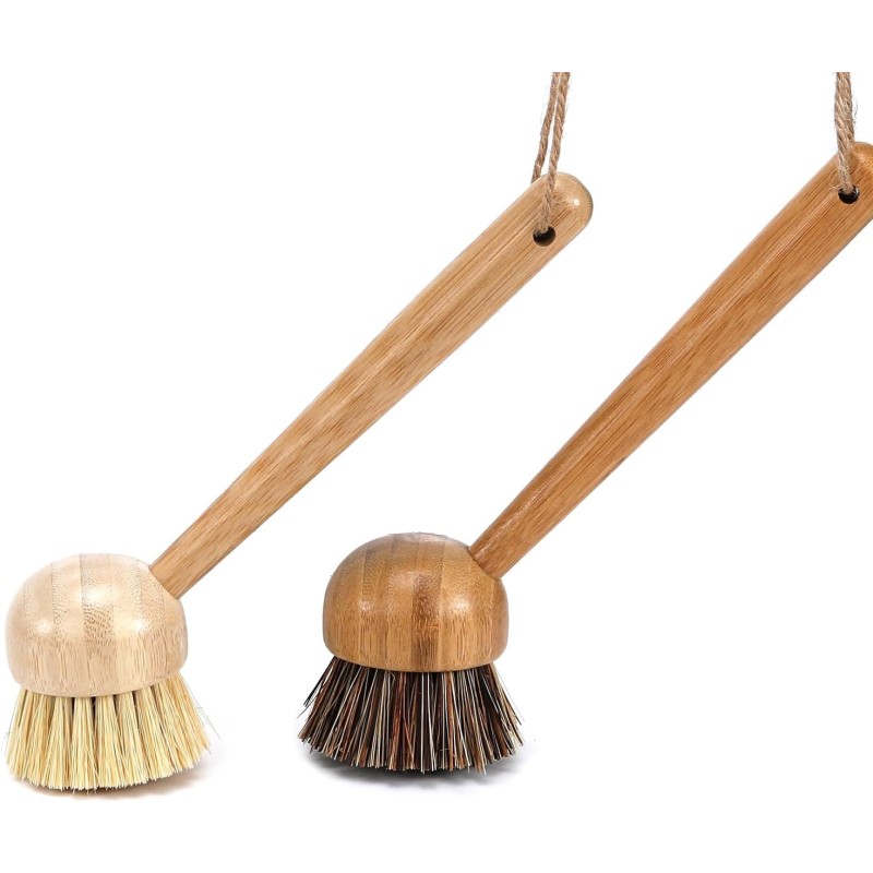 Custom Dish Scrub Brush Manufacturer - Bamboo Handle Stiff Bristles Pan Brush