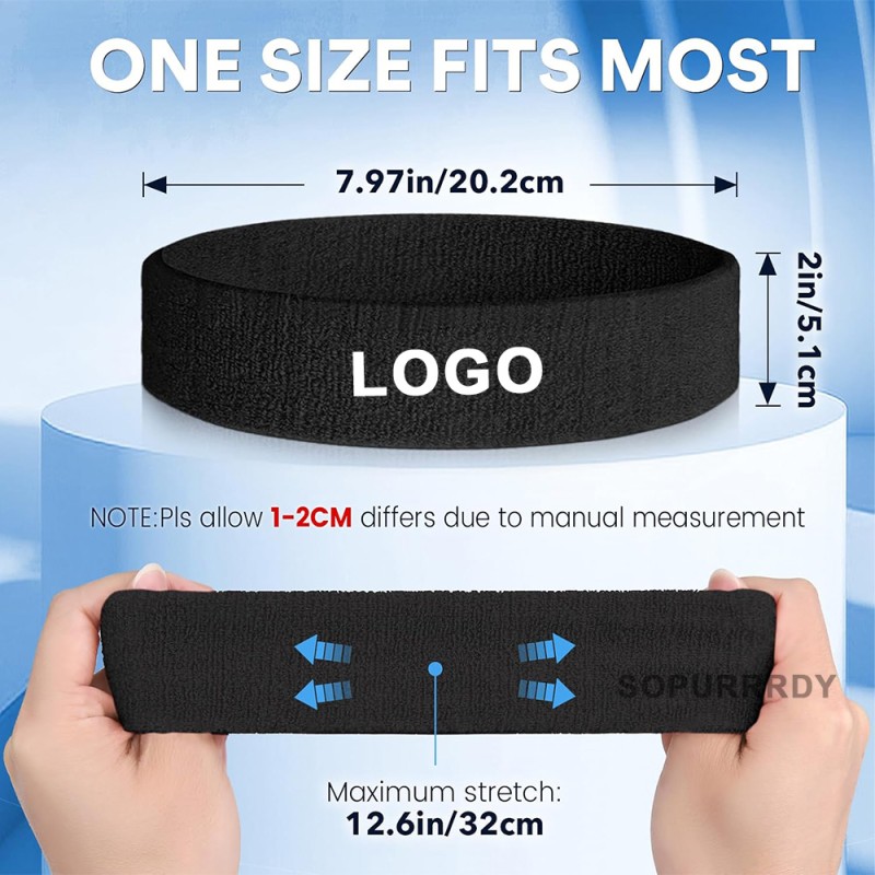 Custom Workout Headband Manufacturer - Moisture-Wicking Athletic Sweatband with Embroidery