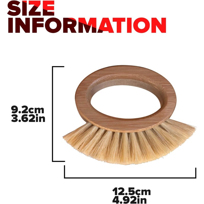 Custom Kitchen Brush Manufacturer - Naturals Bamboo Oval Handle Sisal Brush