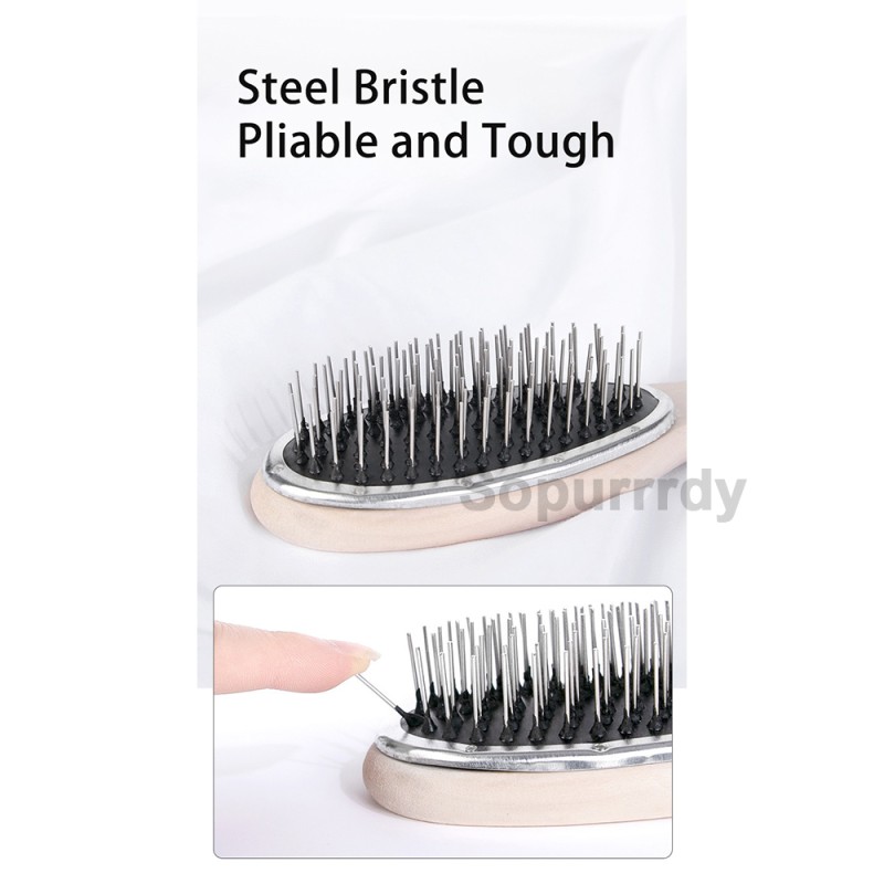 Custom Hair Brush Manufacturer - Stainless Steel Pin Wooden Handle Wig Comb