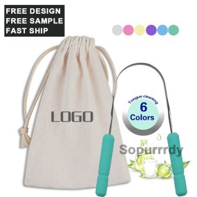 Custom Tongue Cleaner Factory - Plastic Handle Stainless Steel Tongue Scraper Brush