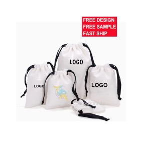 Custom Drawstring Pouch Manufacturer - Wedding Cotton Linen Jewelry Gift Bag