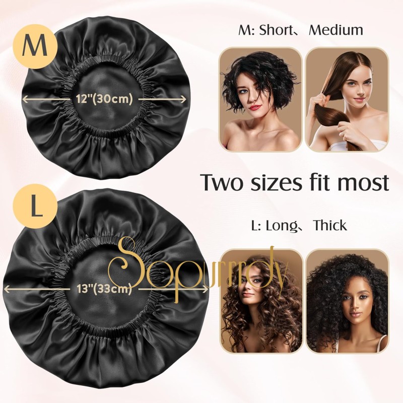 Custom Silk Bonnet Manufacturer - 22 Momme Double Layer Adjustable Sleep Cap