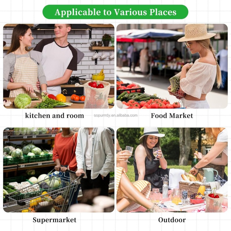 Custom Produce Bag Factory - Washable Mesh Storage Drawstring Shopping Bag