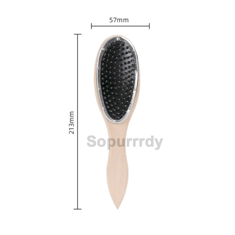 Custom Hair Brush Manufacturer - Stainless Steel Pin Wooden Handle Wig Comb