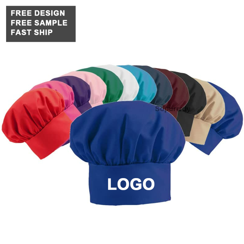 Custom Chef Hat Factory - Embroidery Logo Cotton Kitchen Bakery Work Cap