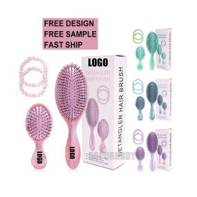Detangler Hairbrush Factory - 4 Pack Wet Dry Hair Brush for All Hair Types