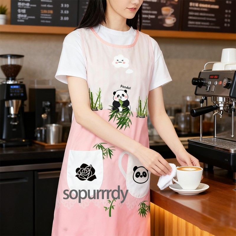 Custom Kids Apron Factory - Personalized Pink Cartoon Kitchen Salon Apron