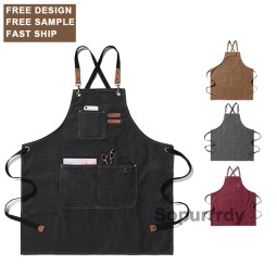 Custom Chef Apron Manufacturer - Canvas Cross Back Heavy Duty Work Apron
