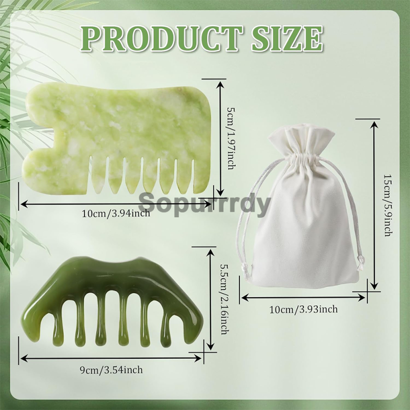 Custom Scalp Massager Manufacturer - Jade Meridian Head Massage Tool Gua Sha Comb