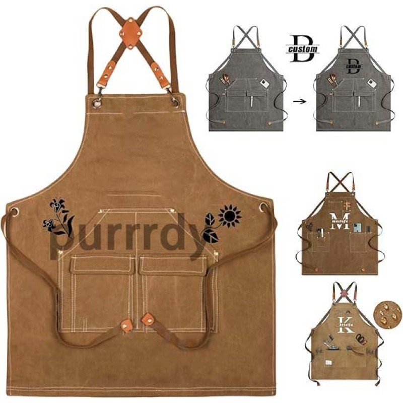 Custom Kitchen Apron Factory - Oil Proof BBQ Chef Canvas Waiter Uniform Apron