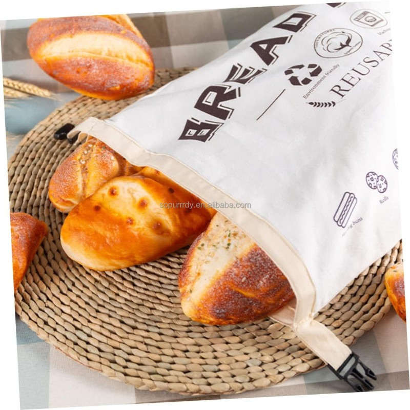 Custom Bread Bag Manufacturer - Reusable Organic Cotton Fresh-keeping Loaf Pouch