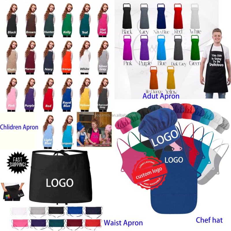 Custom Waist Apron Manufacturer - Short Half Apron for Kitchen BBQ Chef
