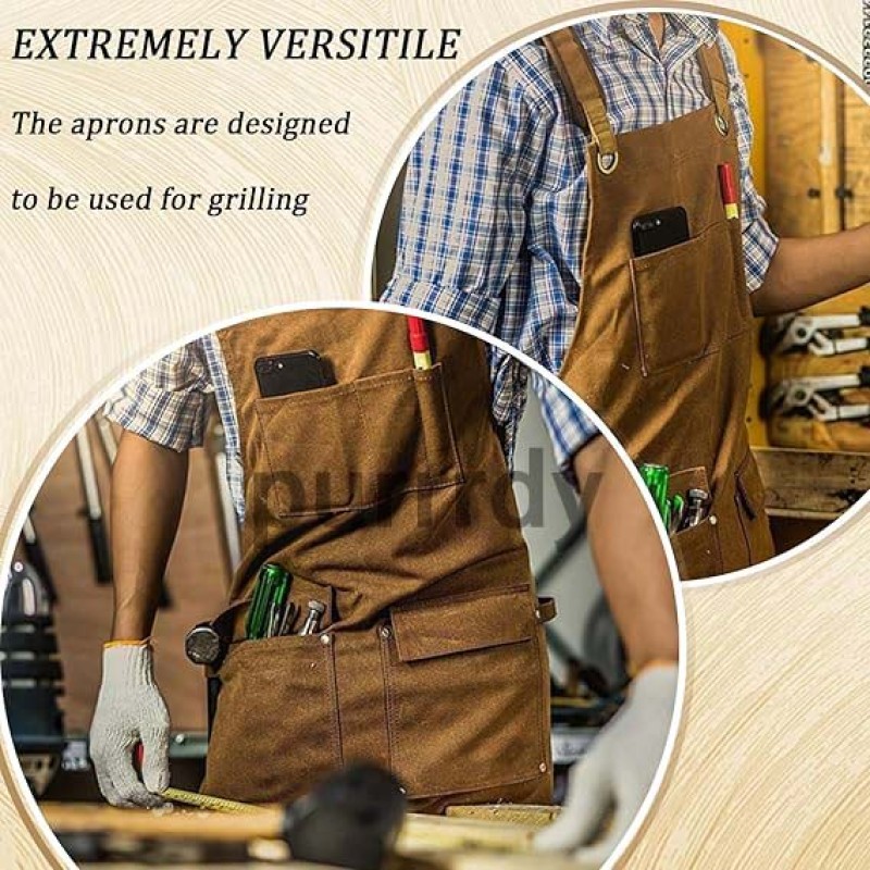 Custom Kitchen Apron Factory - Oil Proof BBQ Chef Canvas Waiter Uniform Apron