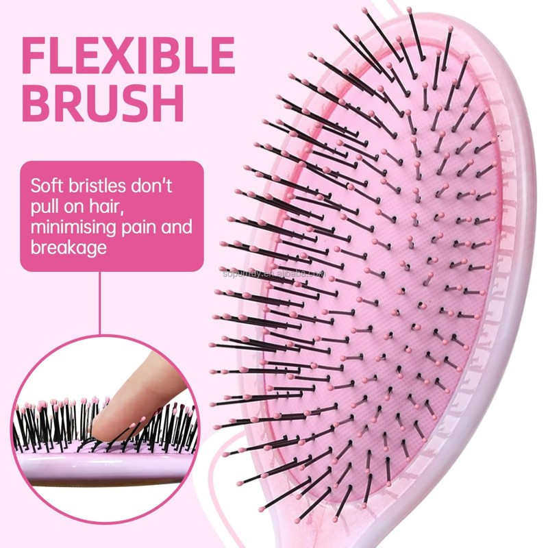 Detangler Hairbrush Factory - 4 Pack Wet Dry Hair Brush for All Hair Types