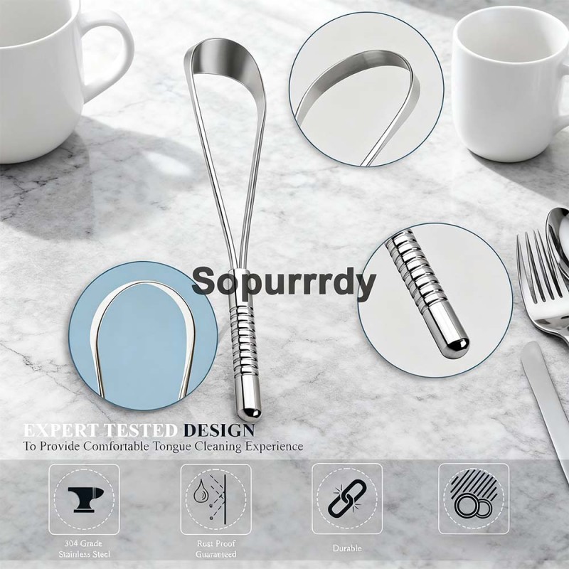 Custom Tongue Cleaner Factory - 100% Stainless Steel Tongue Brush Oral Care Tool