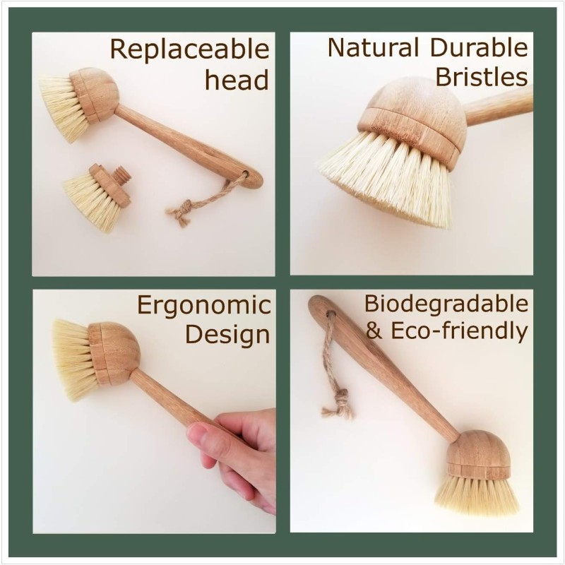 Custom Scrub Brush Factory - Eco Friendly Bamboo Handle Sisal Dish Brush