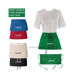Custom Waist Apron Manufacturer - Short Half Apron for Kitchen BBQ Chef