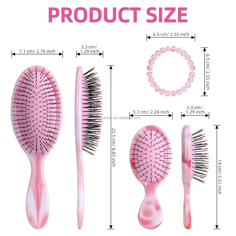 Detangler Hairbrush Factory - 4 Pack Wet Dry Hair Brush for All Hair Types