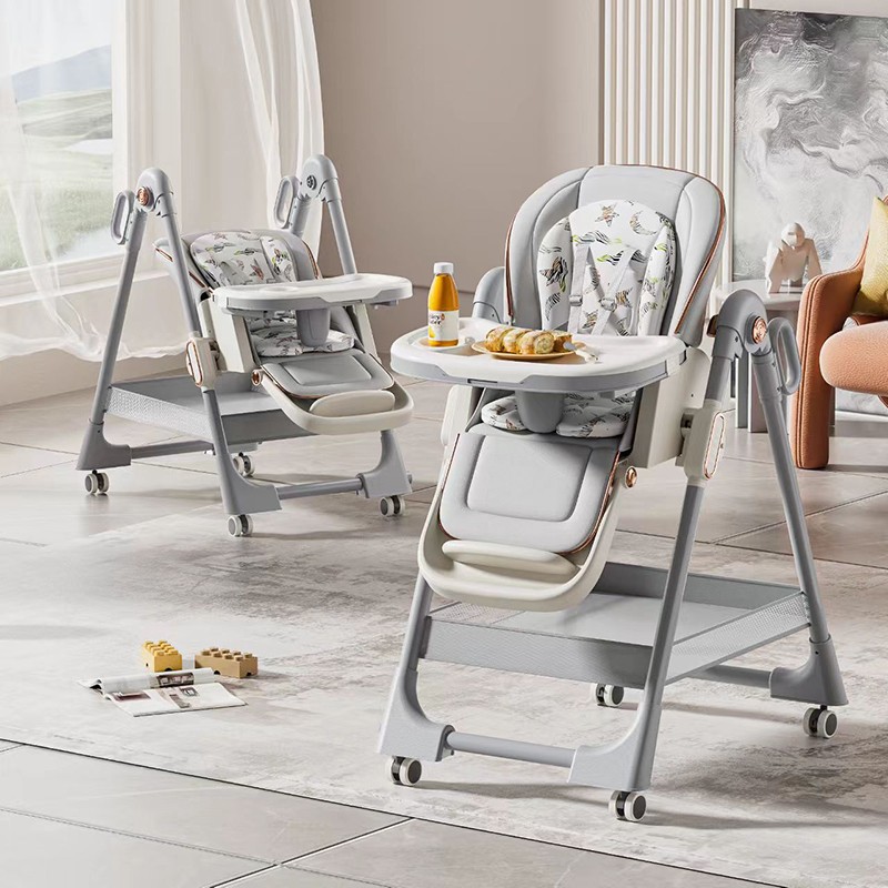 Baby High Chair - Reclining Foldable Design