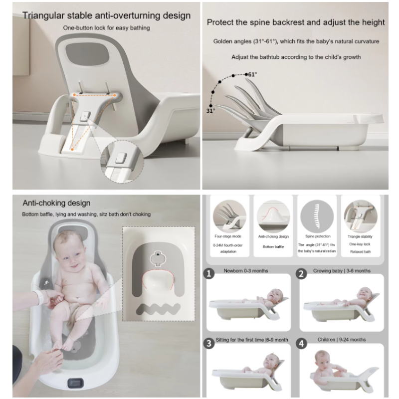 Baby Bathtub - Reclining Angle Adjustable