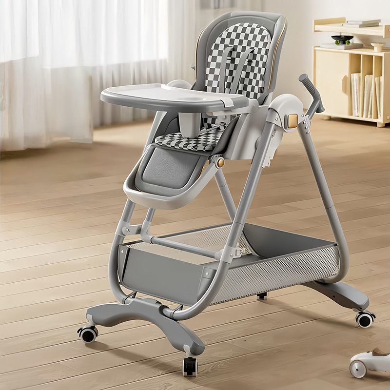Baby High Chair - Adjustable Footrest Backrest