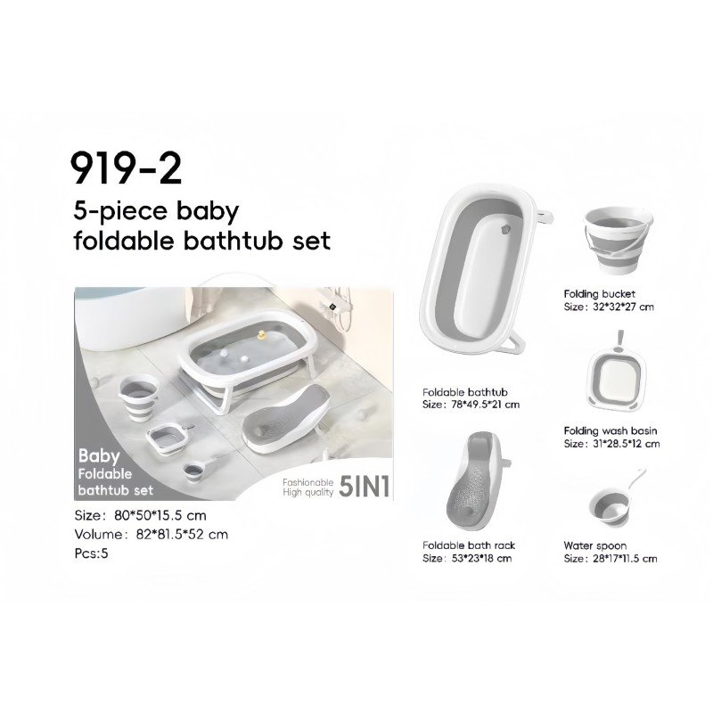 5 in 1 Bathtub Set - Foldable Compact Design