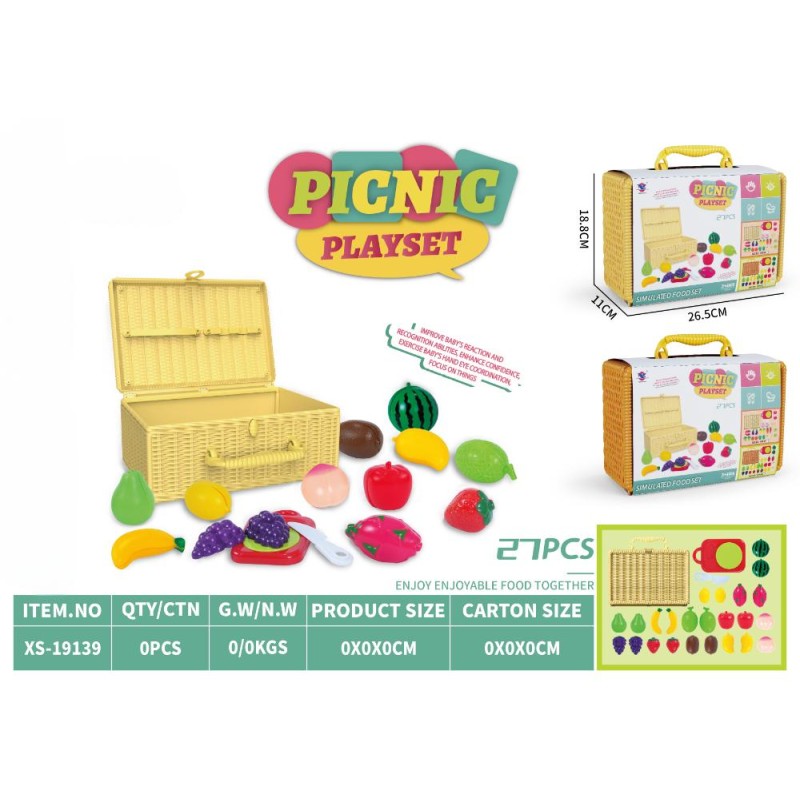 Picnic Play Set - Pretend Food with Basket