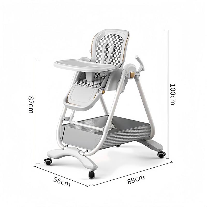 Baby High Chair - Adjustable Footrest Backrest