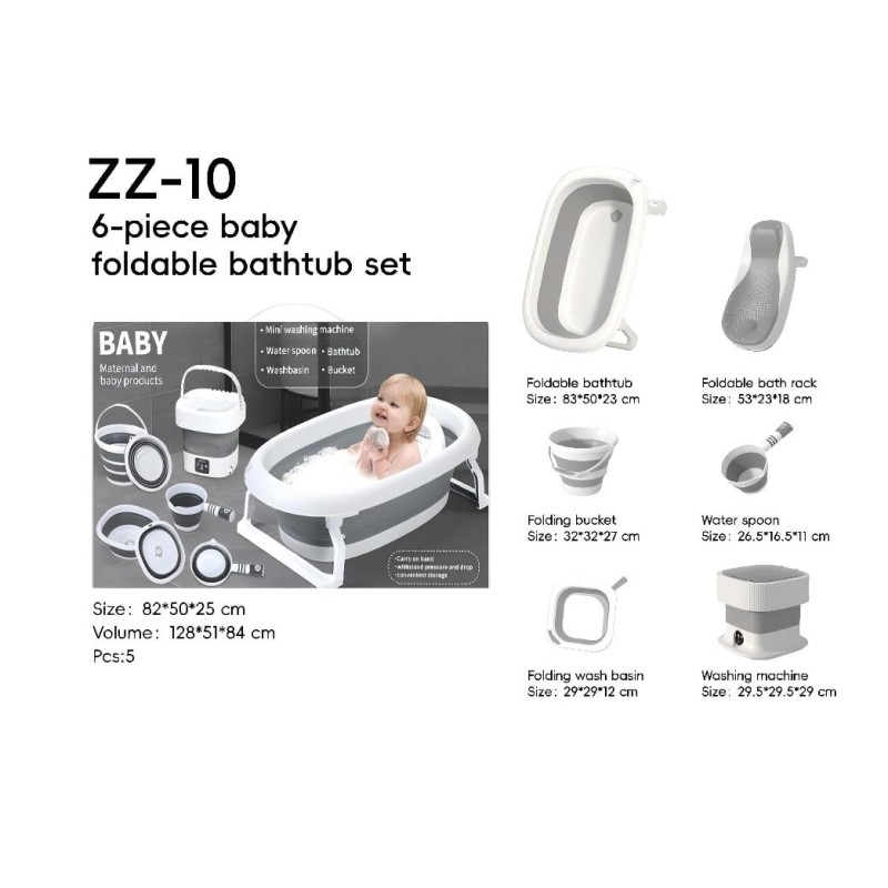 6 in 1 Bathtub Set - Foldable Baby Bathing