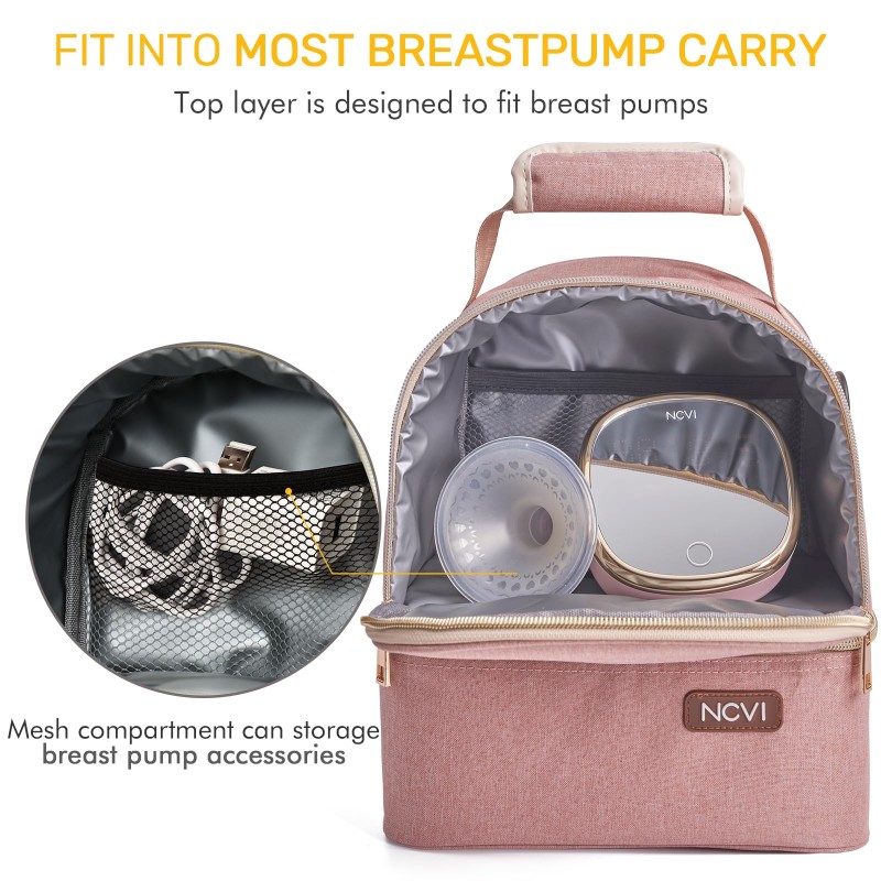 Insulated Baby Bottle Bag Factory - Double Layer Breast Pump Backpack with Ice Packs