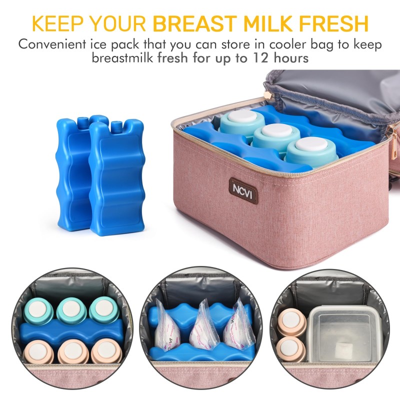 Insulated Baby Bottle Bag Factory - Double Layer Breast Pump Backpack with Ice Packs