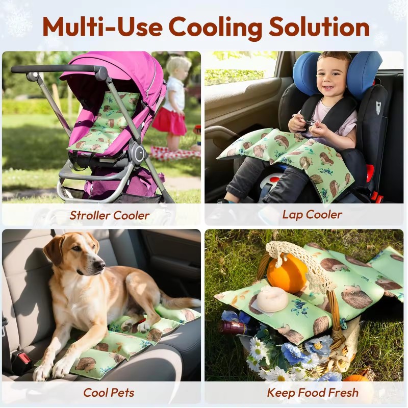 Stroller Cooling Pad Manufacturer - Summer Breathable Insulated Cushion with Ice Pack