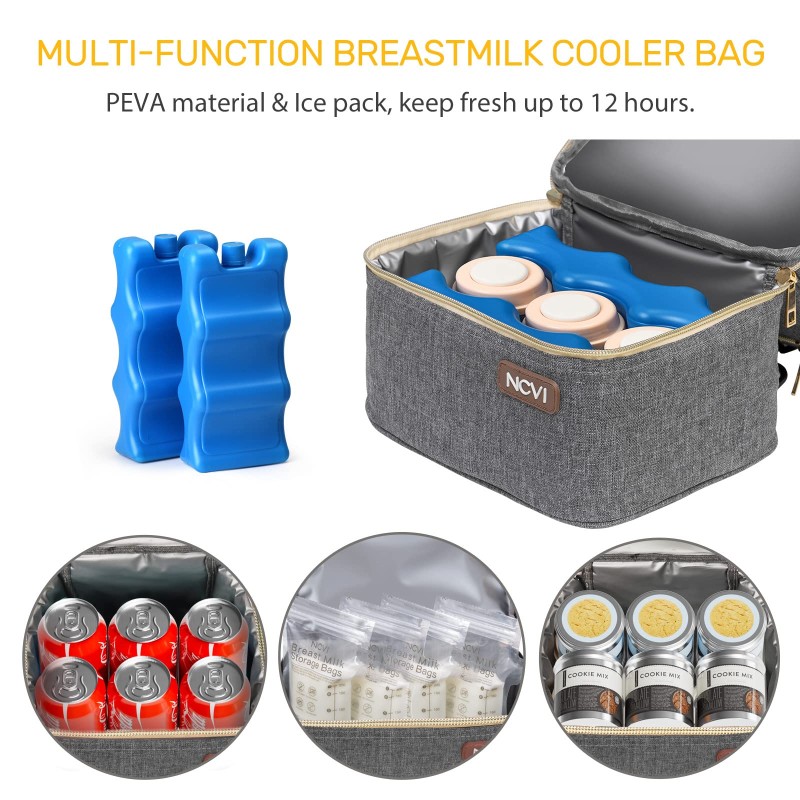 Breastmilk Cooler Bag Factory - 6 Bottles Double Layer Travel Nursing Bag