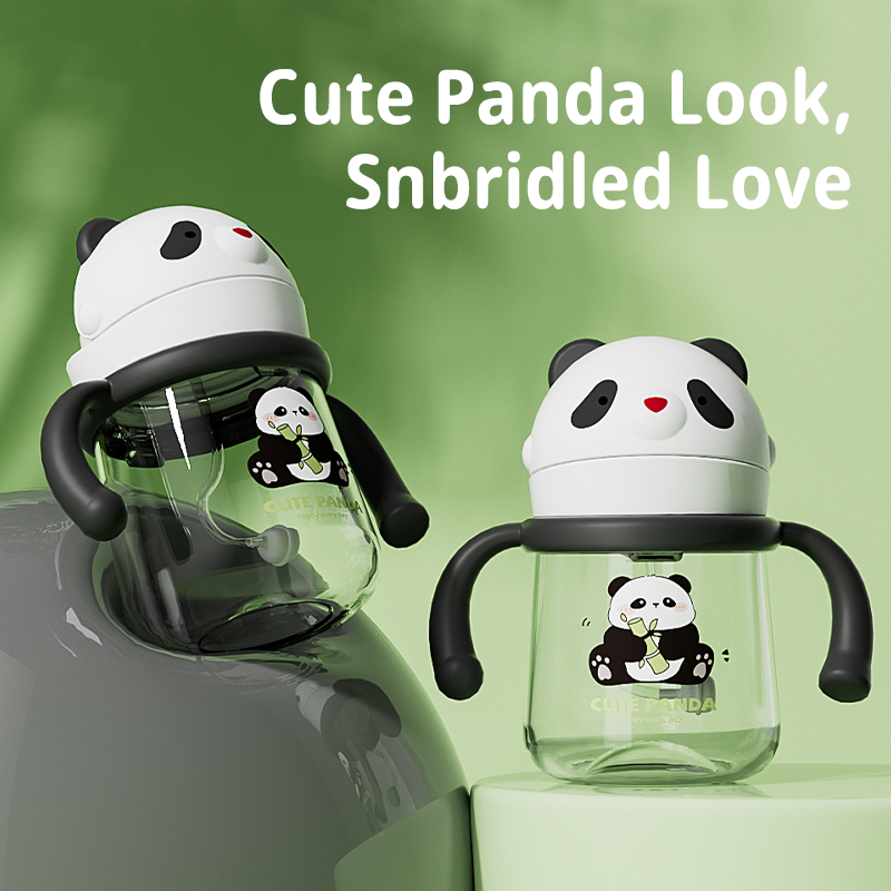 Panda Straw Cup - Cartoon Design with Lid
